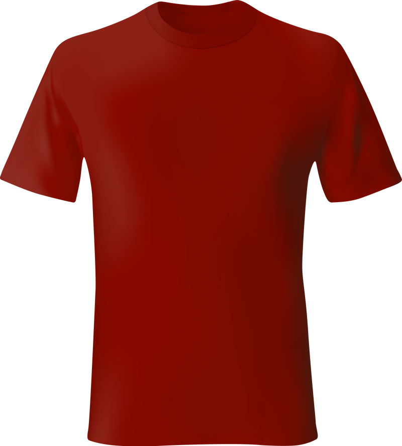 Red mens t-shirt template realistic mockup